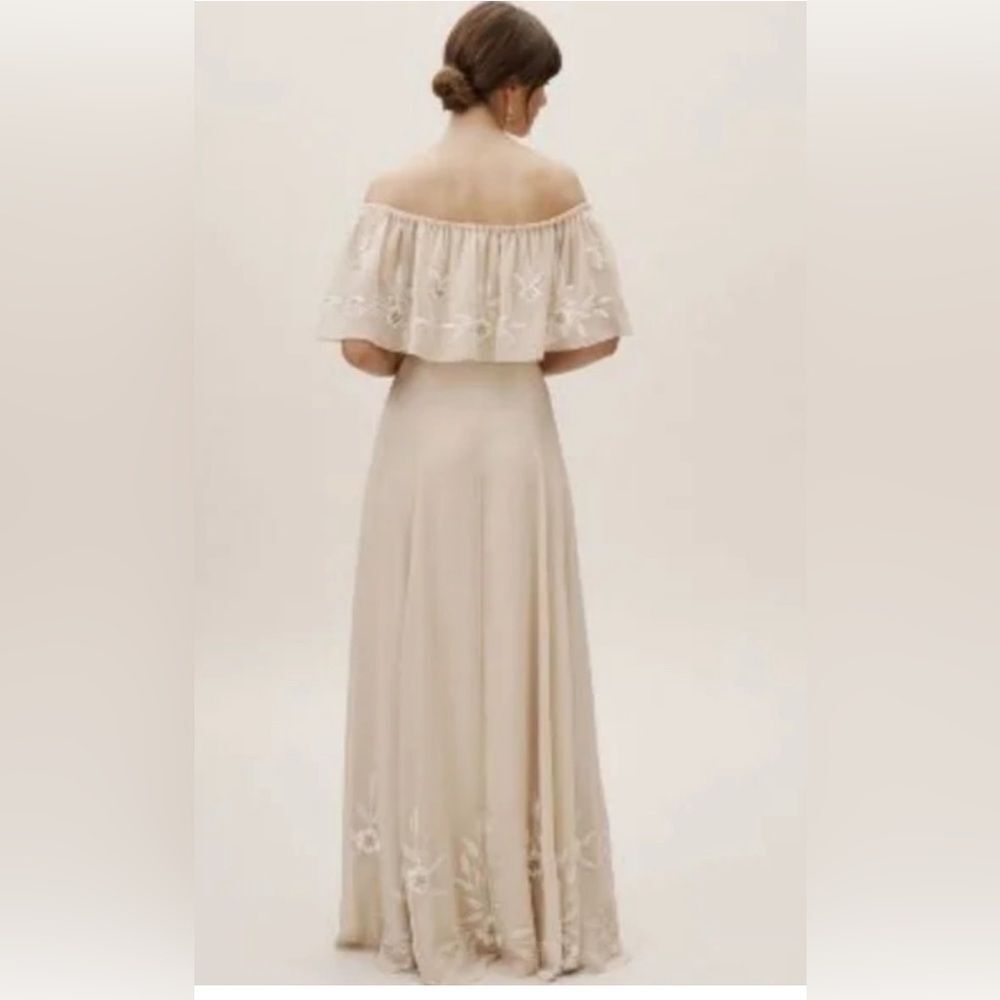 Brittany Dress from BHLDN with floral embroidery and delicate beading. - Picture 3 of 9